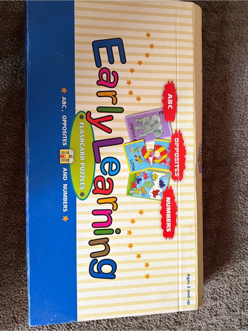 VINTAGE Early Learning Flashcard Puzzles - Blue and Yellow